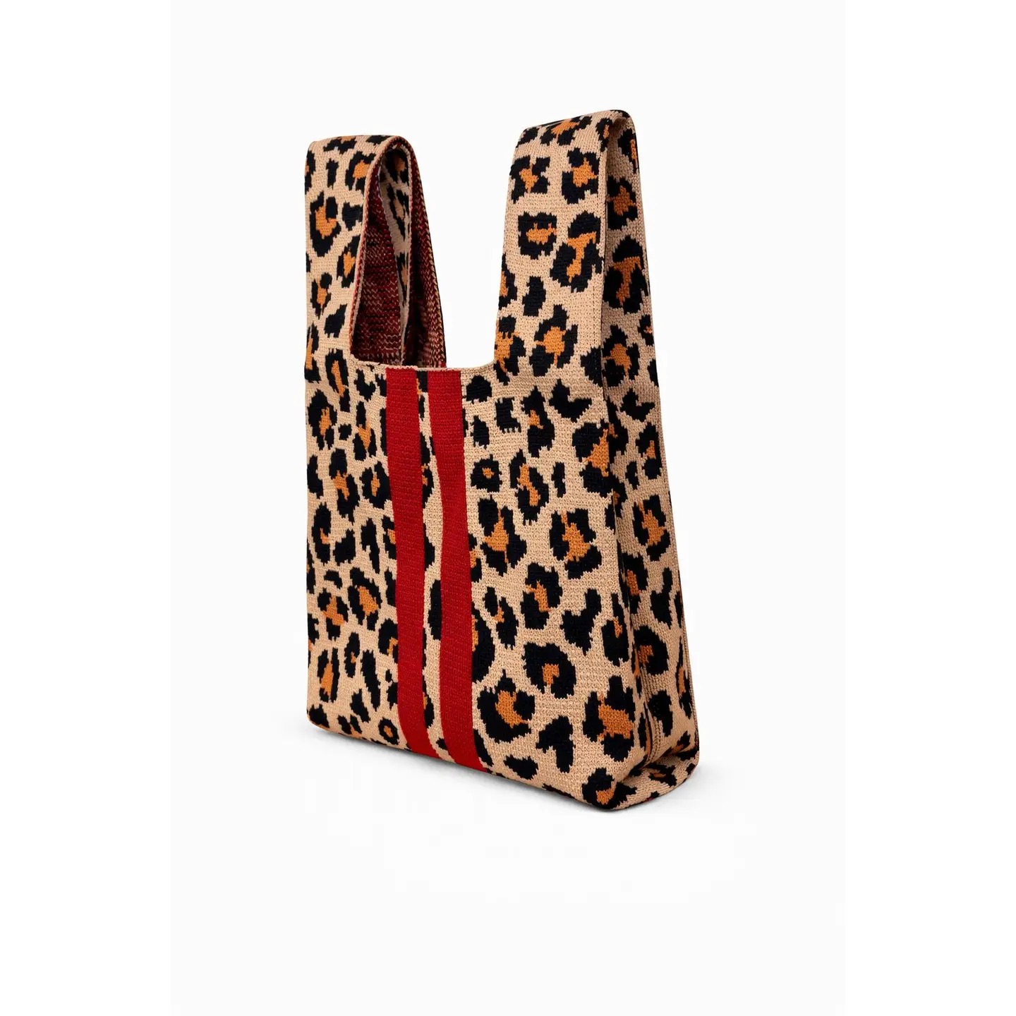 Scarlet Stripe Leopard - Knitted Bag - Image 2