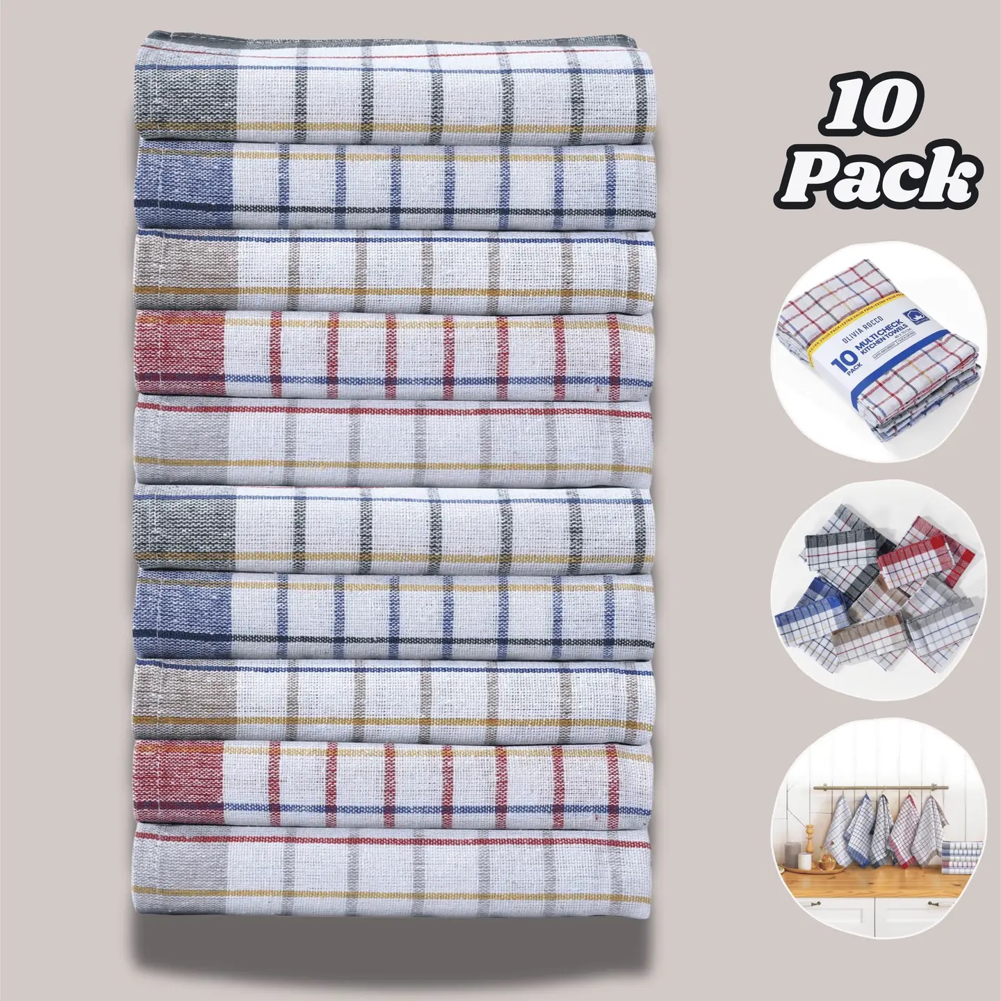 Olivia Rocco Pack of 10 Wonderdry Tea Towels - Image 7