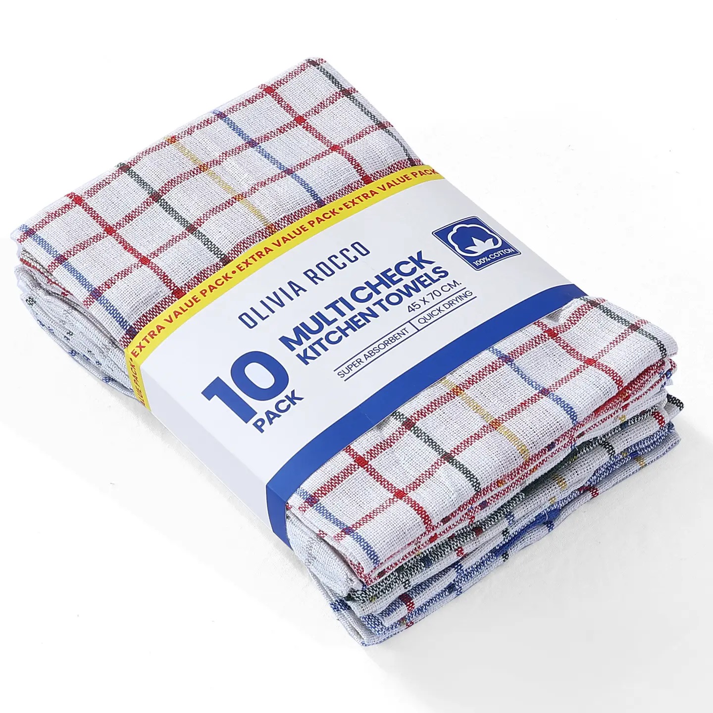 Olivia Rocco Pack of 10 Wonderdry Tea Towels