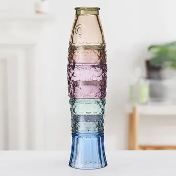 Fish Stacking Drinking Glass - Set of 4 - Rainbow - Image 4