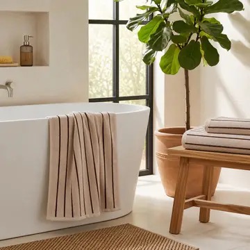 Strand Stripe Towels - Soft 100% Cotton Bathroom Towels - Image 8