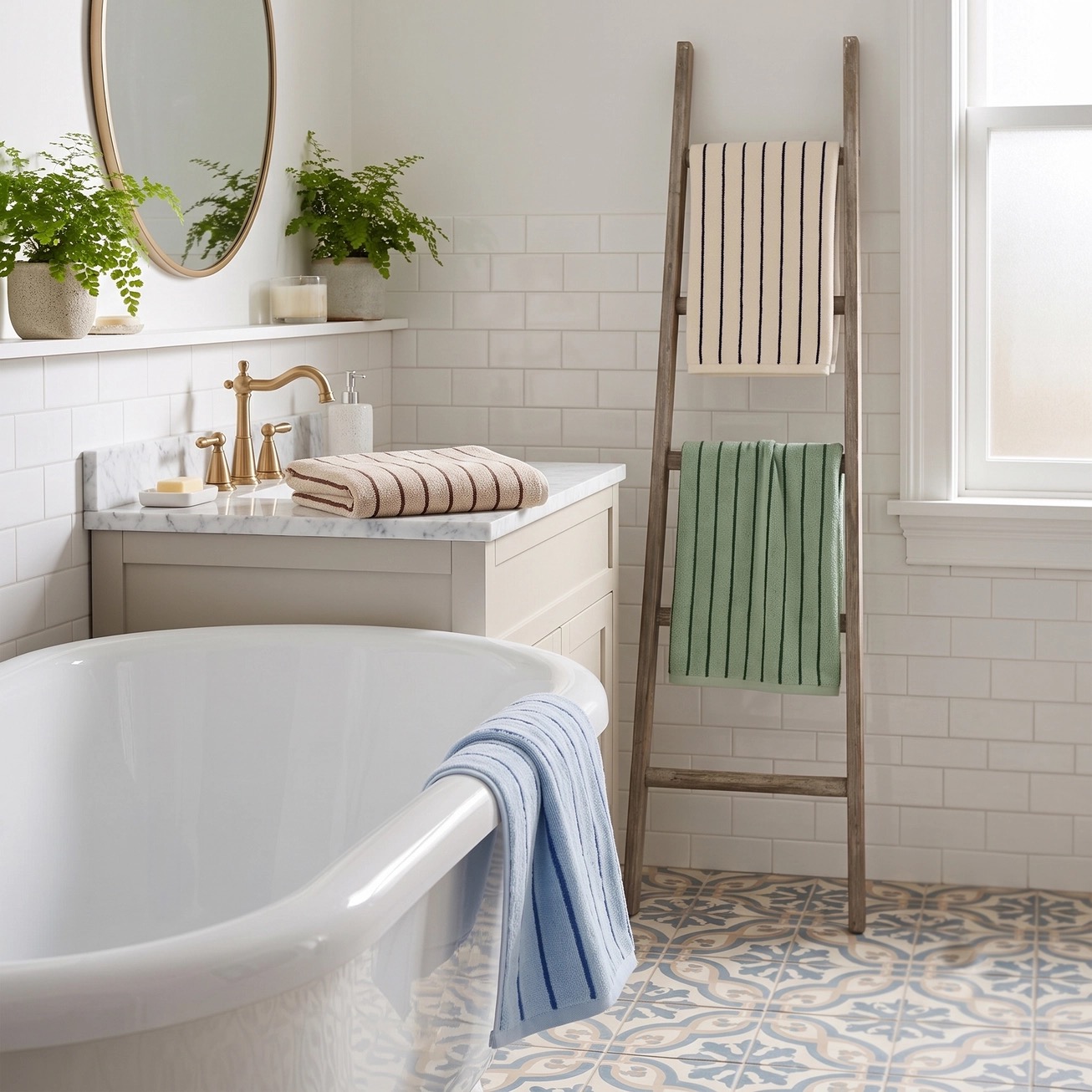 Strand Stripe Towels - Soft 100% Cotton Bathroom Towels - Image 11