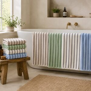 Strand Stripe Towels - Soft 100% Cotton Bathroom Towels