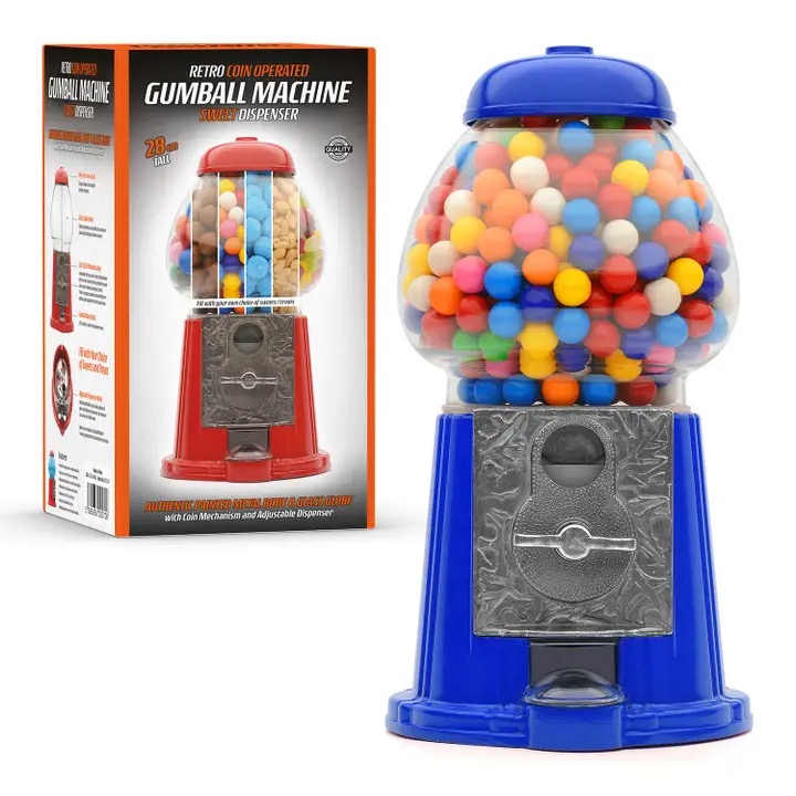 Large Retro Coin Operated Gumball Machine Sweet Dispenser (28cm) - Image 7