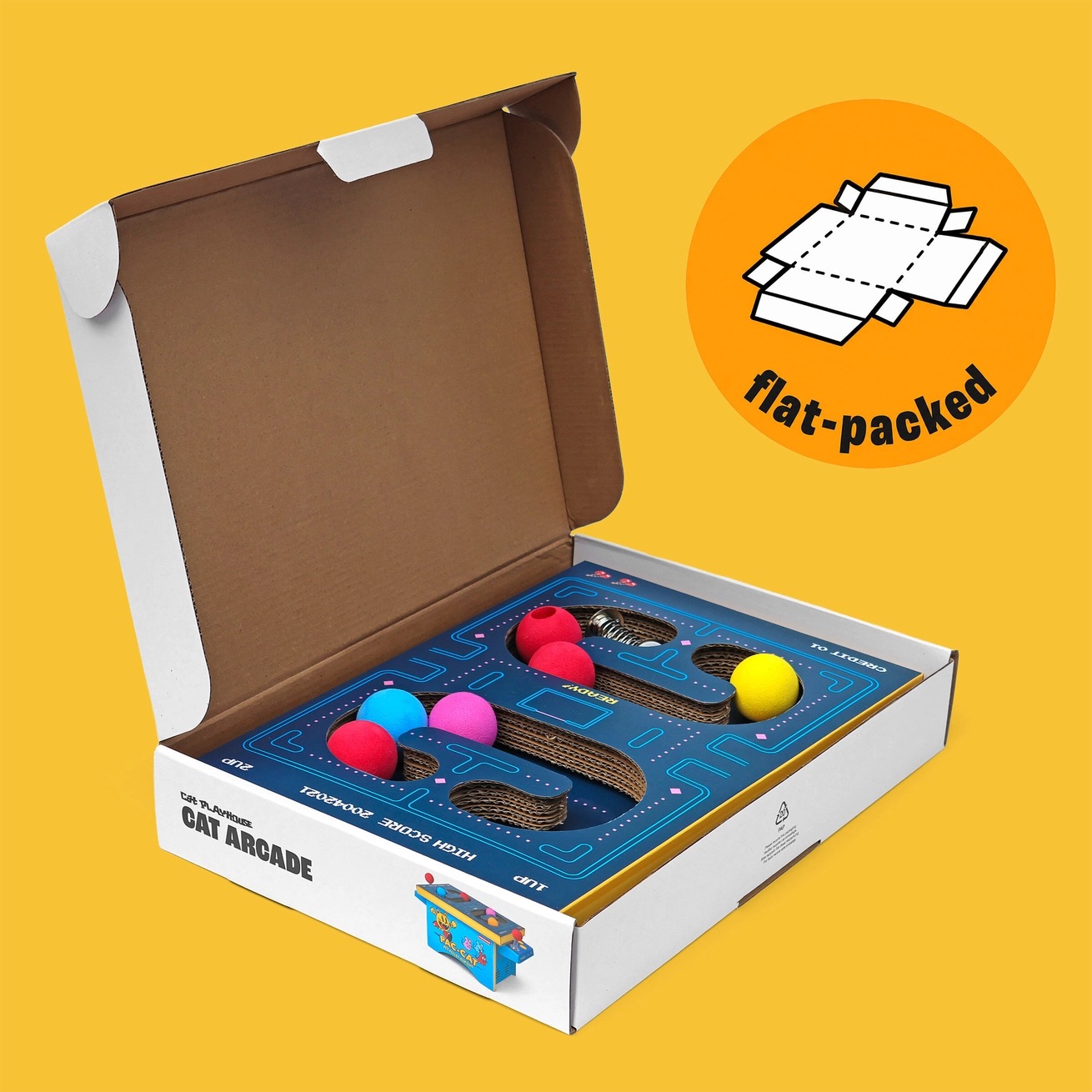 Cat Toy Arcade - Cardboard Pacman Inspired Arcade Machine - Image 5