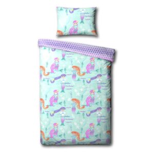 Mermaid Kids Duvet Cover Set Blue/Purple RRP 26 uk Toddler