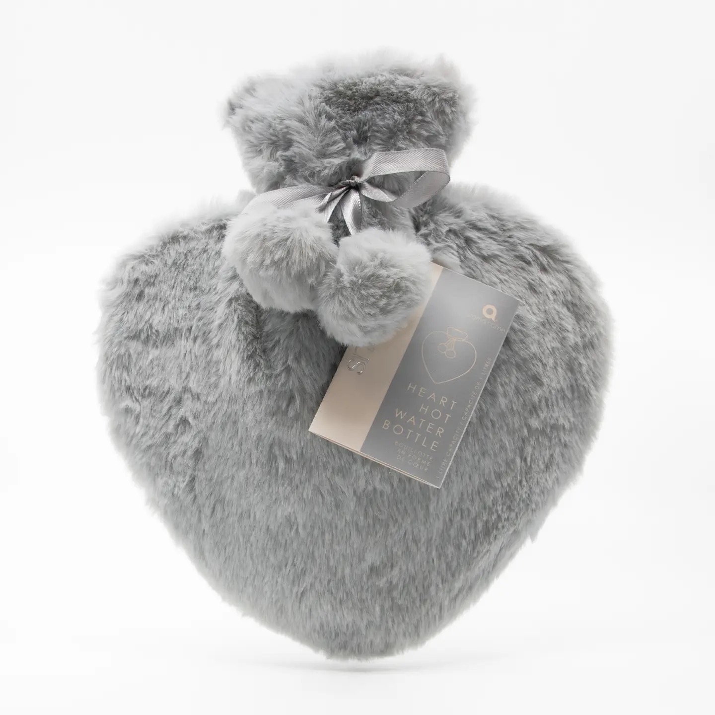 Aroma Home Faux Fur Heart Hot Water Bottle