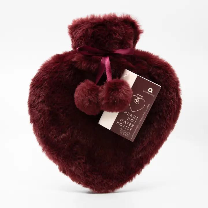 Aroma Home Faux Fur Heart Hot Water Bottle - Image 2