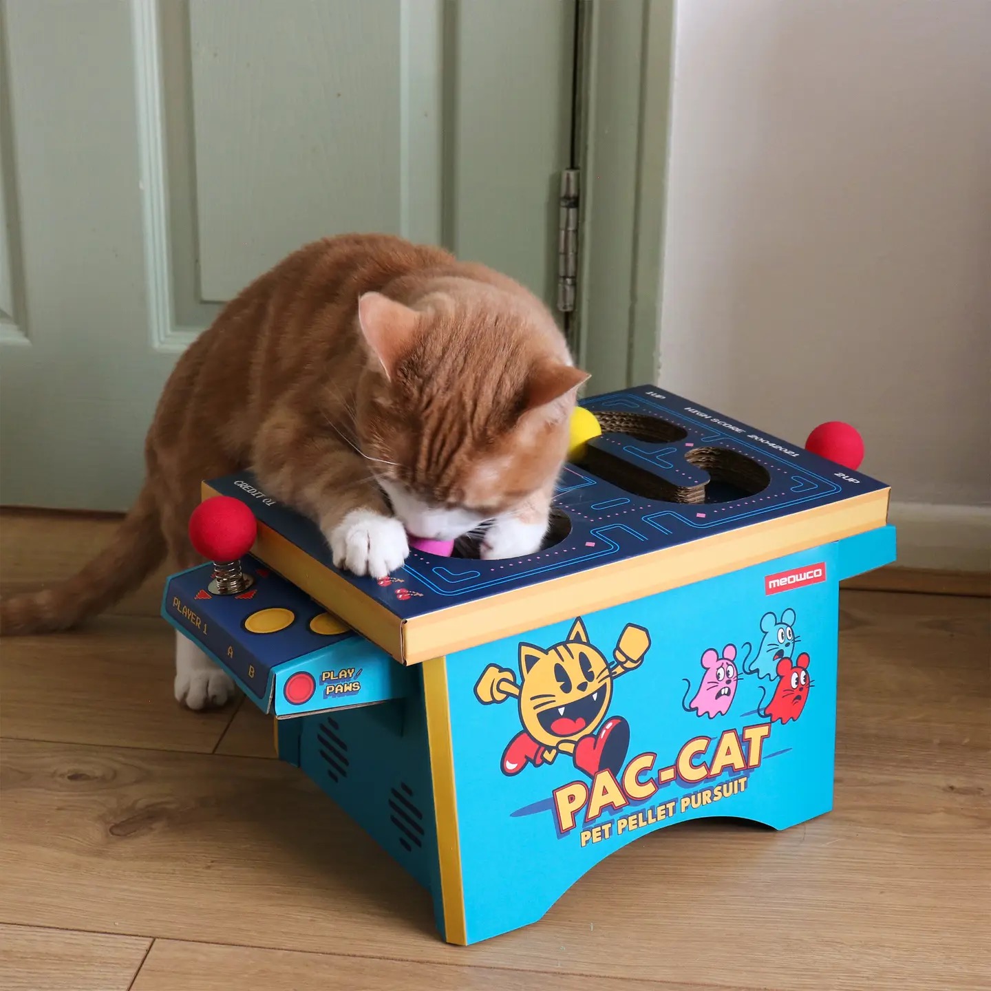 Cat Toy Arcade - Cardboard Pacman Inspired Arcade Machine - Image 3