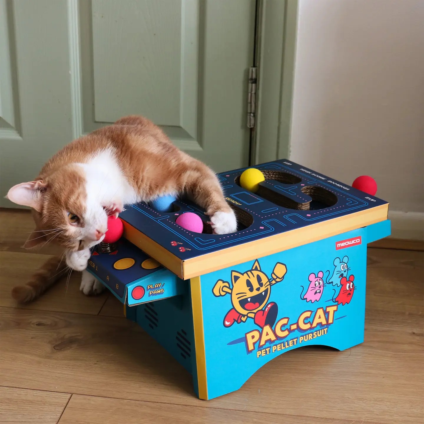 Cat Toy Arcade - Cardboard Pacman Inspired Arcade Machine - Image 4