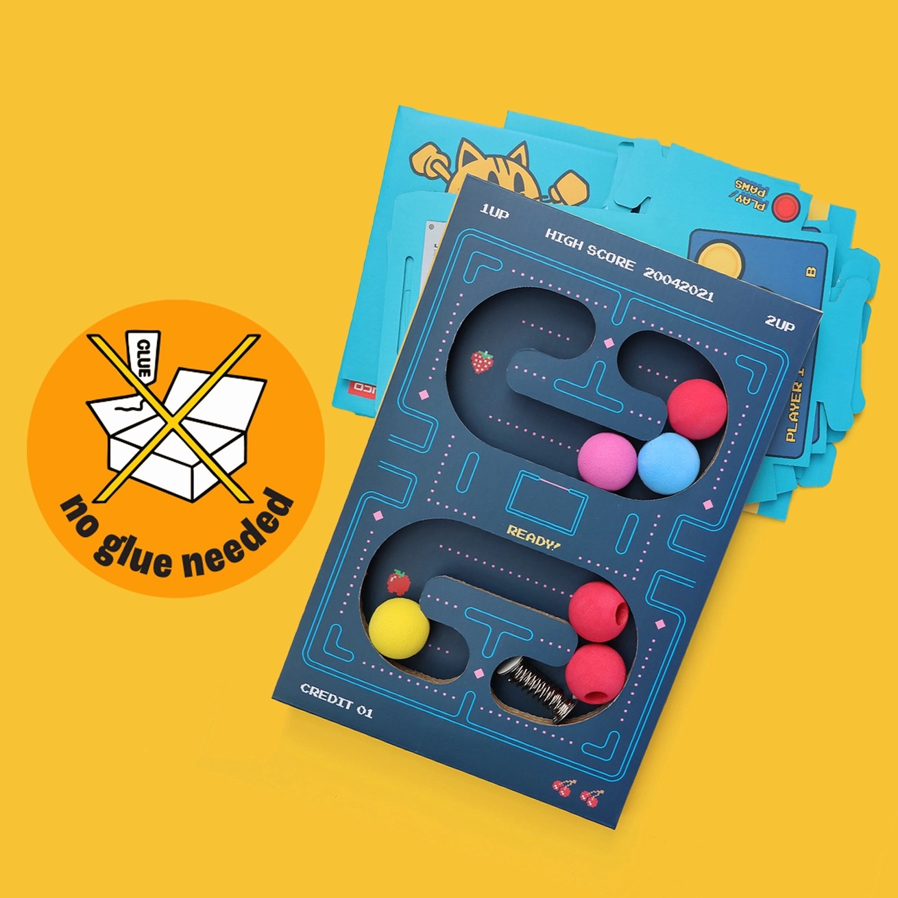 Cat Toy Arcade - Cardboard Pacman Inspired Arcade Machine - Image 8